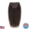 BHF 26 inch Kinky Curly Clip In Hair Extension, Double Weft Full Head Japanese Heat Resistance Fiber 140g Synthetic Hair Extensions For Women 7pieces (#MP4-27-30)
