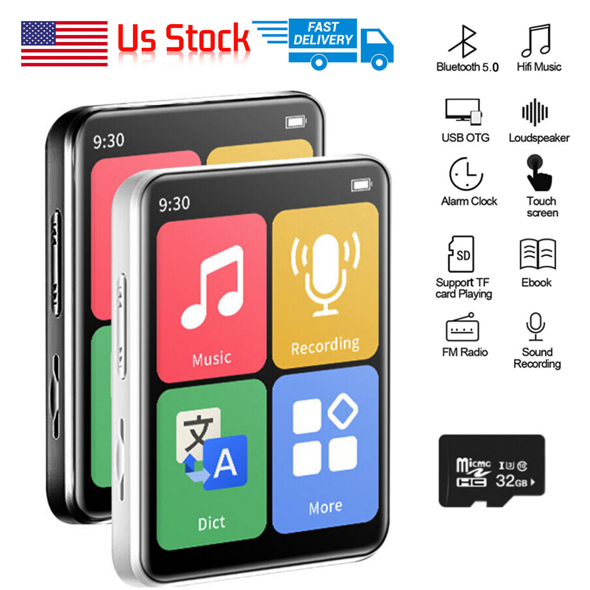 Touch Screen Sport Lossless Hifi Music Fm Radio+32g