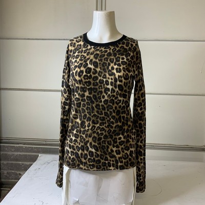 Pre-owned The Kooples Leopard Print Cashmere Sweater Women's Size Small In Multicolor