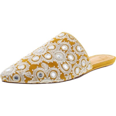 Женские шлепанцы-шлепанцы Tory Burch Elora из желтой замши среднего размера (B,M) BHFO 8320