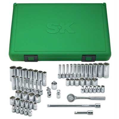 SK Hand Tools 91860 60pc 1/4'' Dr. Deep/Standard Metric/Fractional Socket Set