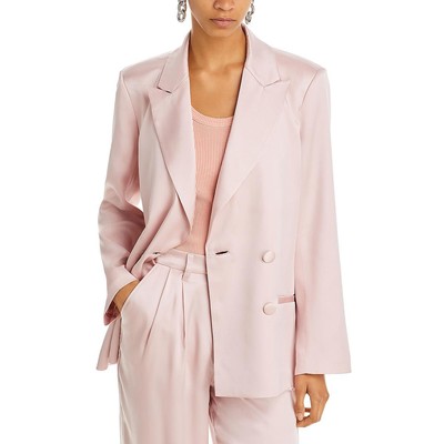 Anine Bing Womens Donne Pink Silk Office Two-Button Blazer Jacket S BHFO 9733