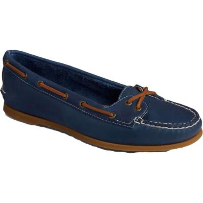 

Женские топсайдеры Sperry Skimmer темно-синие кожаные на плоской подошве 9, средний (B,M) BHFO 8927, Navy