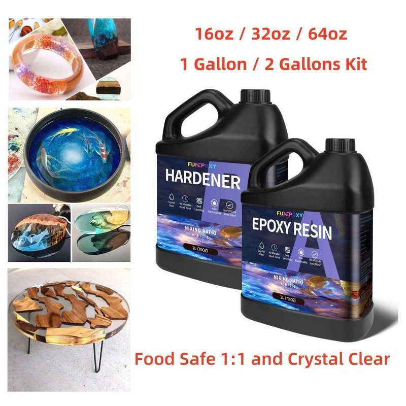 Clear Epoxy Resin - 32oz 64oz 1 Gallon Kit -