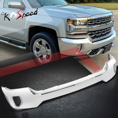 Chrome Steel Front Bumper w/Fog Light Cutout Holes for 16-19 Silverado 1500/LD