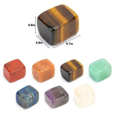 7Pcs/Set Rainbow Natural Chakra Stones Energy Palm Stone Reiki Healing Gemstones