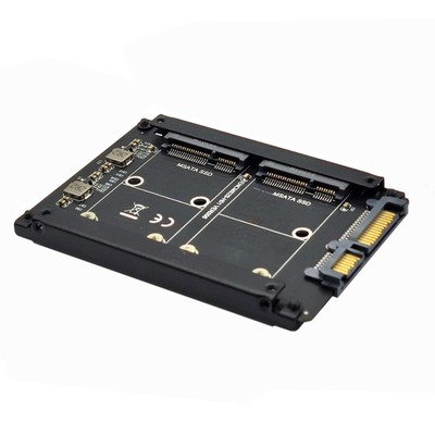 NFHK 2.5inch SATA to Dual MSATA SSD Card JOBDBridge Combo HHD Enclosure