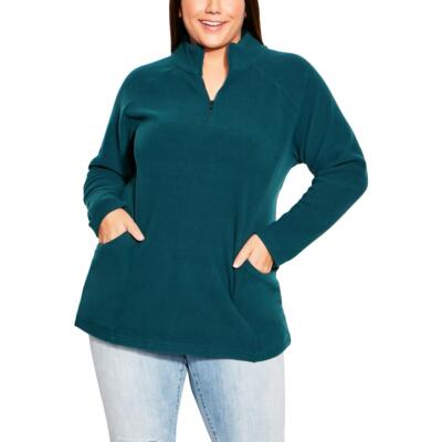 Женская флисовая туника на молнии Avenue, свитер, рубашка Plus BHFO 0079