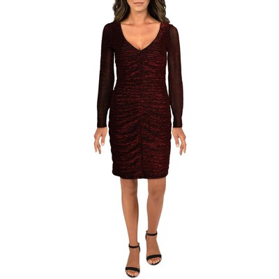 

Женское мини-полуформальное коктейльное и праздничное платье Guess красного цвета с металликом  BHFO 4219, Красный