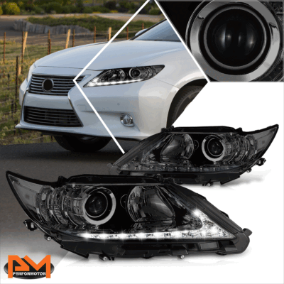 For 13-15 Lexus ES300h/ES350 OE Style LED DRL Projector Headlights Smoked/Clear