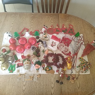 Lot of Assorted Vintage & Retro Christmas Smalls For Crafting Decorating Display