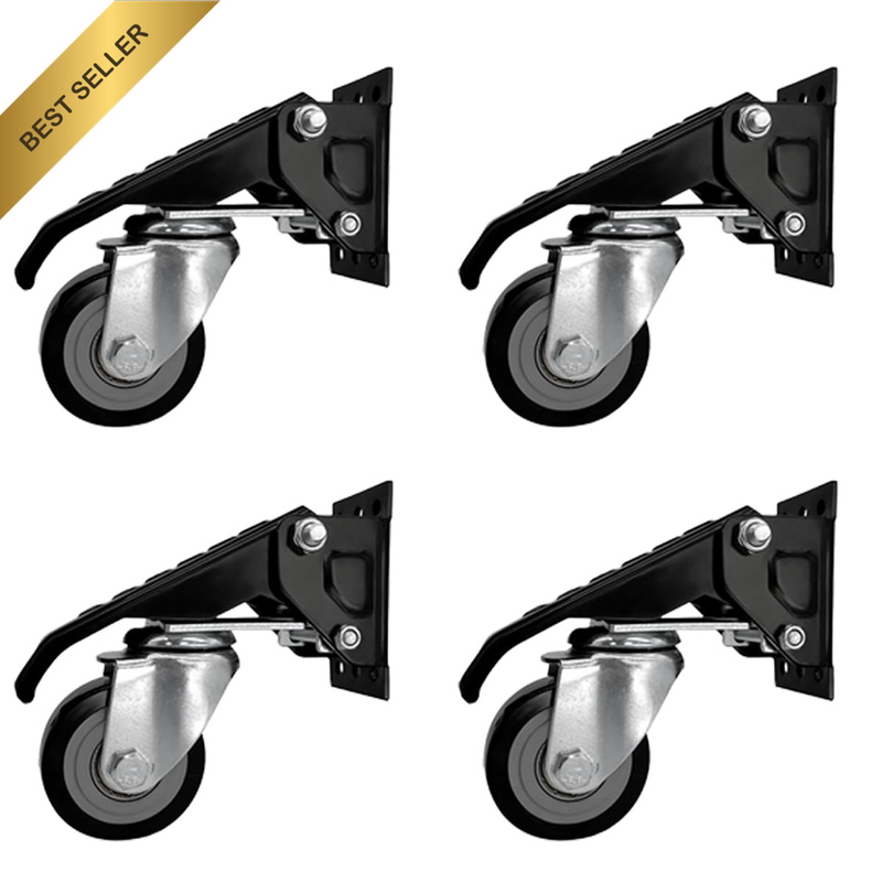 4PCS Heavy Duty PU Casters with Ball Bearings for DIY Workbench Welding Table Li