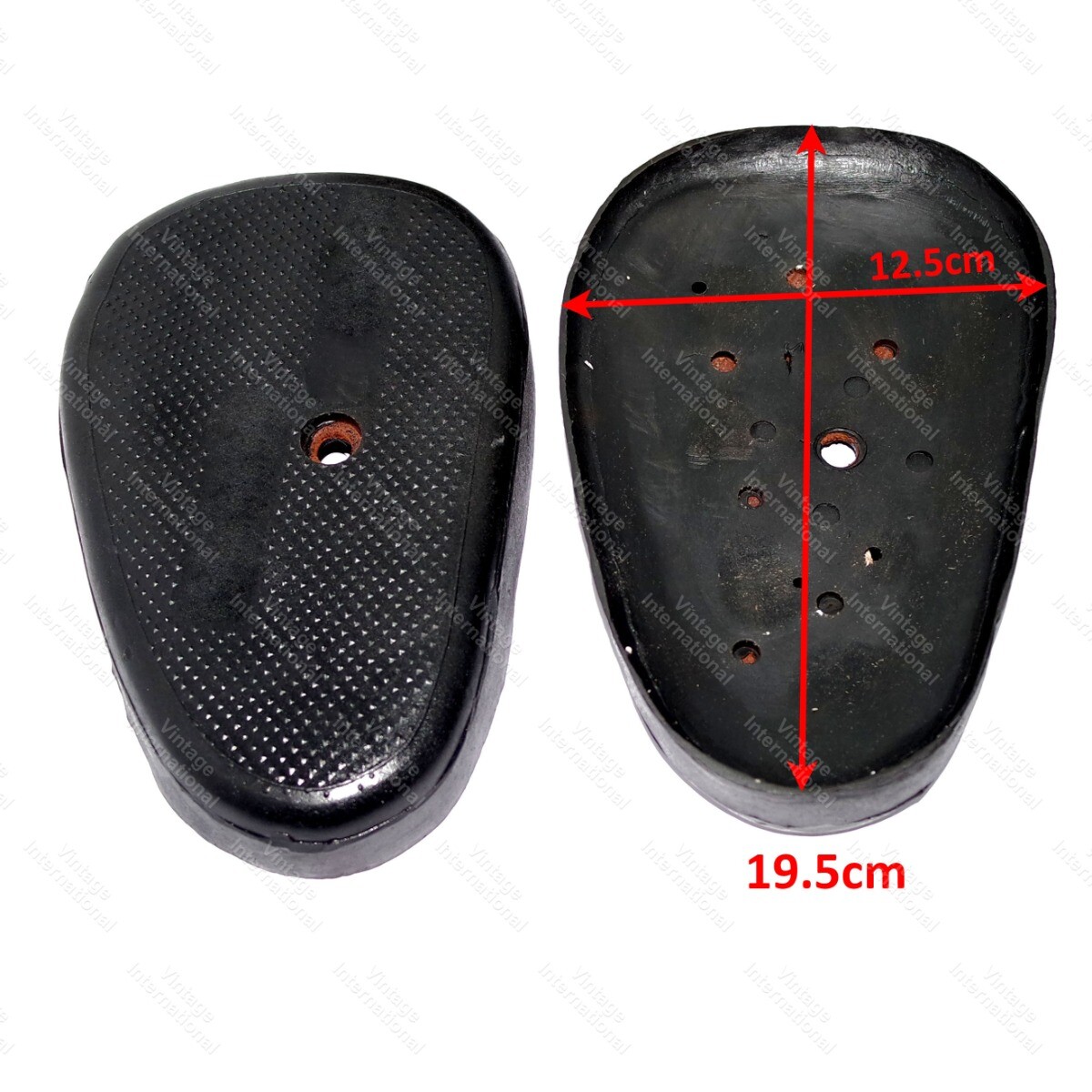 Fits Royal Enfield 350 500cc Black Rubber Knee Pad Set  