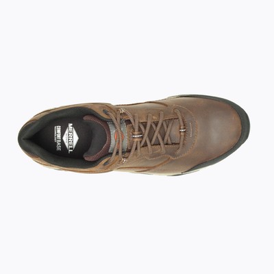 Pre-owned Merrell Work Men's Moab Adventure Carbon Fiber Toe Work Shoe Toffee - J004637, T In Brown