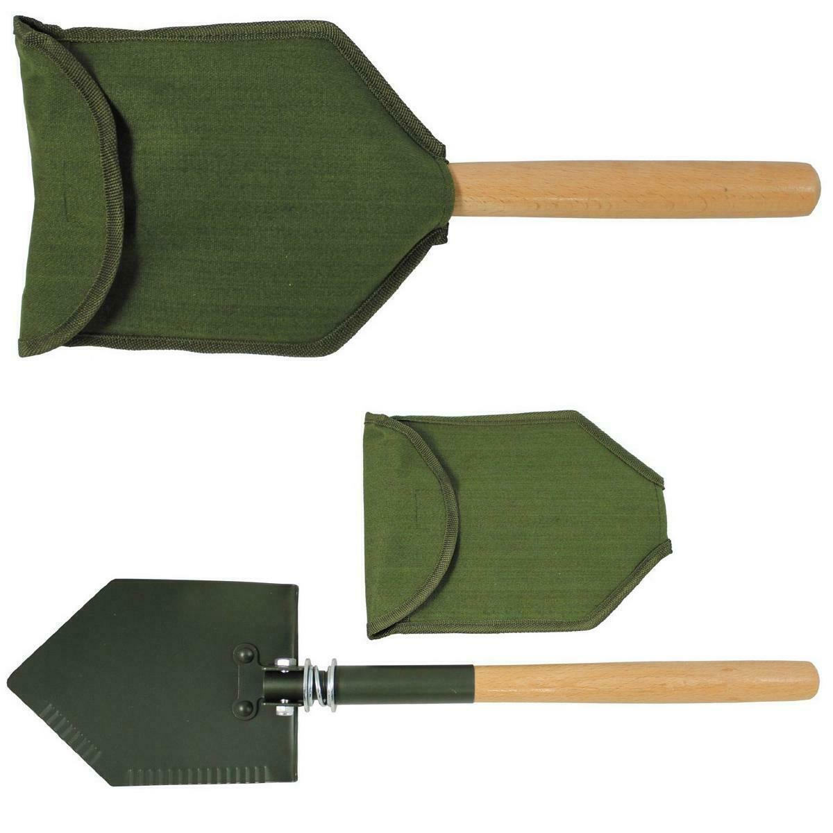 1 Klappspaten, Holzstiel, 