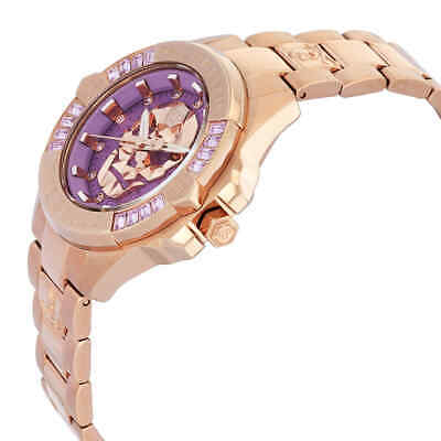 Pre-owned Philipp Plein The Skull Quartz Crystal Lilac Dial Unisex Watch Pwnaa0822