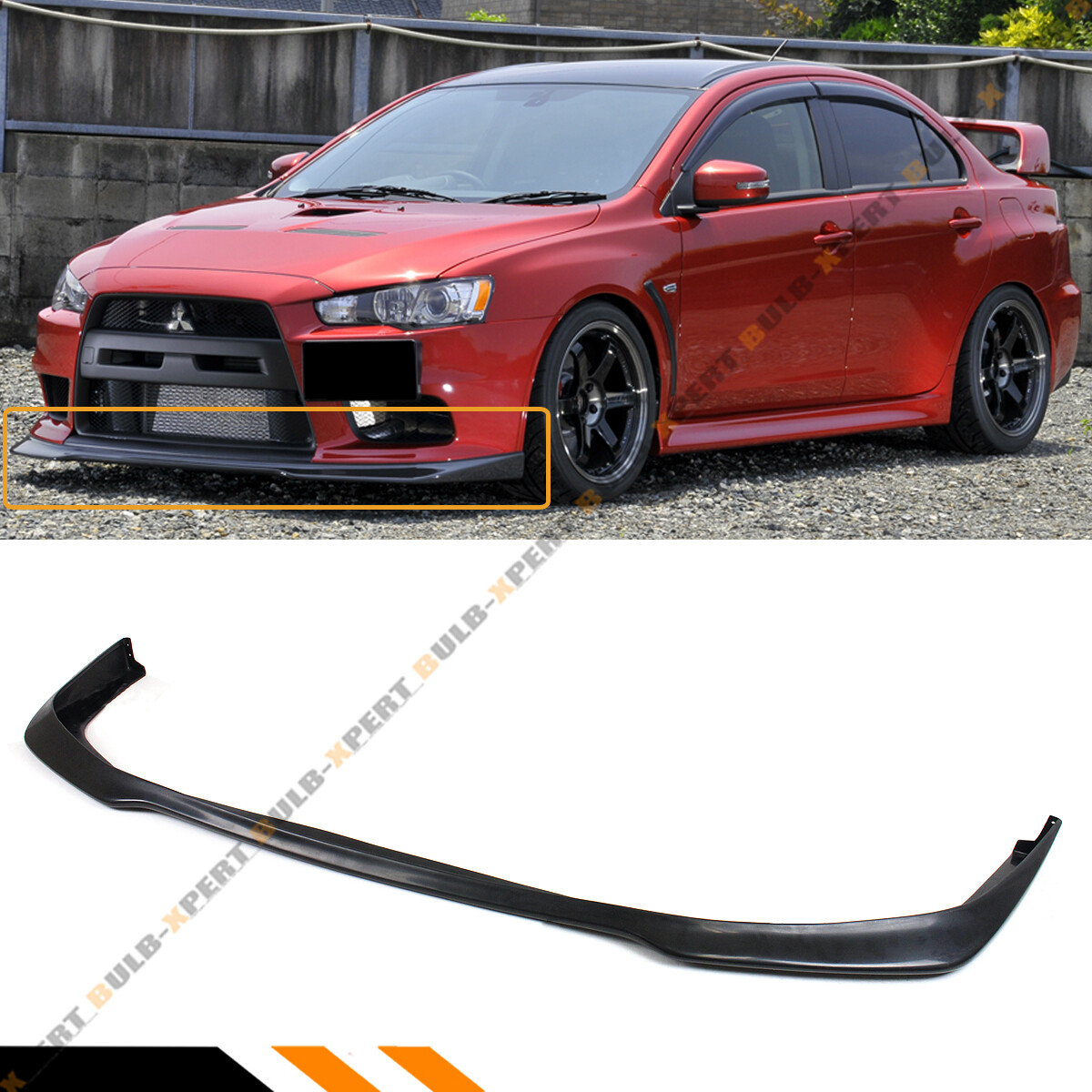 FOR 2008-2015 MITSUBISHI EVO X 10 MR RAL STYLE FRONT BUMPER LIP SPOILER SPLITTER