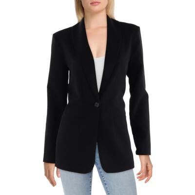 Alfani Womens Black Office Business One-Button Blazer Jacket L BHFO 7209