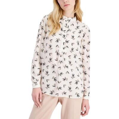 

Anne Klein Женская блузка с длинными рукавами и планкой 1/2 с принтом BHFO 1006, Anne white/latte combo