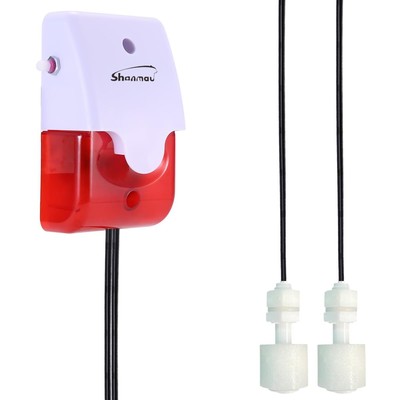 High / Low Water Level Sensor Detector Alarm 120 dB Red Strobe Siren, Adjustable