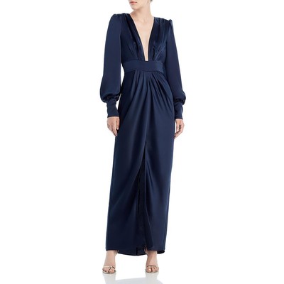 Длинное вечернее платье Ramy Brook Womens Madelane темно-синего цвета с подсветкой спереди, 4 BHFO 7705