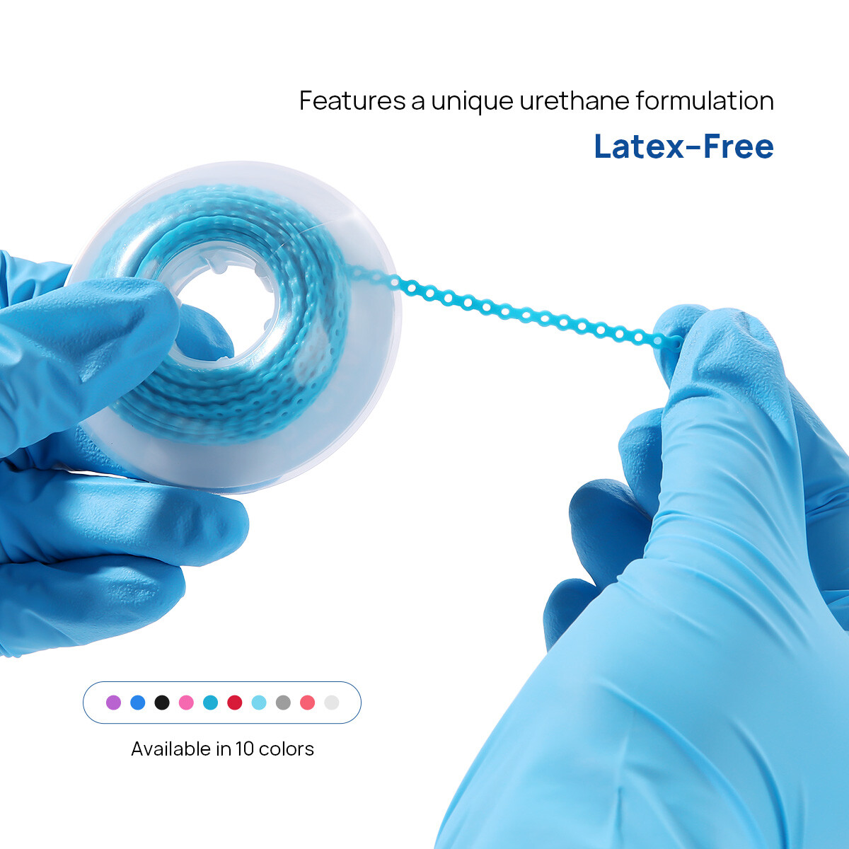 Dental Orthodontic Elastic Rubber Power Chain Braces Bands Short/Long/Close