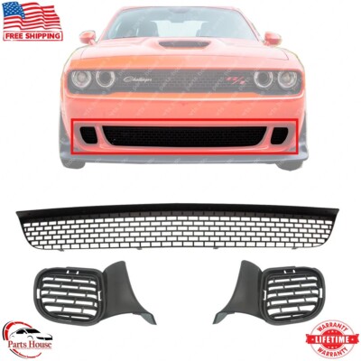 For 2015-2022 Dodge Challenger Front Bumper Lower Grille with Bumper Insert Pair