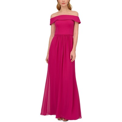 Adrianna Papell Womens Purple Chiffon Semi Formal Evening Dress Gown 2 BHFO 4907