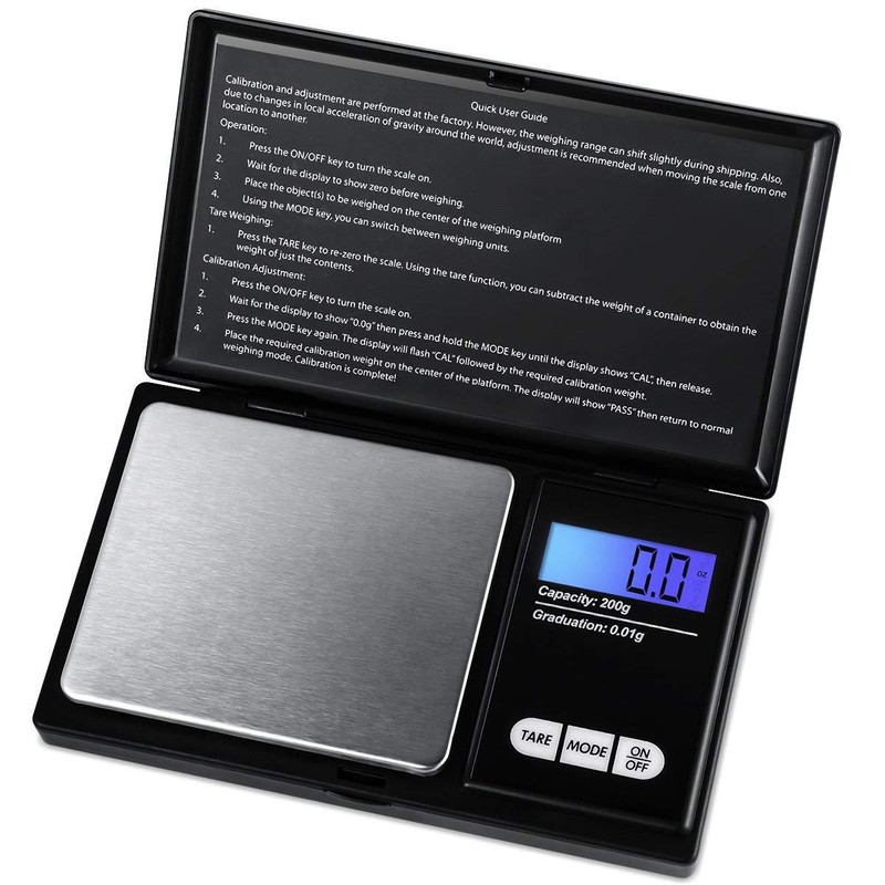 AMIR Taschenwaage 200g/001g Digitale Feinwaage Digitalwaage Grammwaage Gold