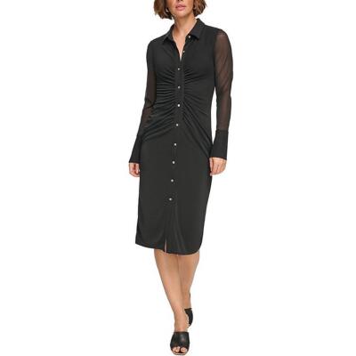Женская повседневная рубашка с длинным рукавом на пуговицах DKNY BHFO 2129