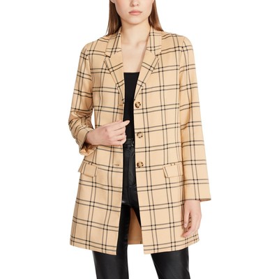 

Женский бежевый пиджак с клетчатым воротником Steve Madden  BHFO 9211, Plaid