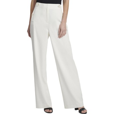

DKNY Женские белые прямые брюки-моряки с высокой посадкой  BHFO 5419, Белый
