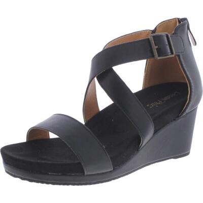 

Dream Pairs Womens Nini 2 Черные сандалии на танкетке Обувь 6 Medium (B,M) BHFO 3781, Black pu