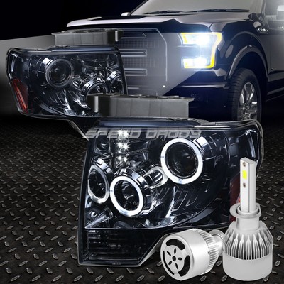 ПРОЕКТОР HALO LED С ЗАКОПЧЕННОЙ ФАРОЙ + БЕЛЫЙ СВЕТОДИОД H1 HID с ВЕНТИЛЯТОРОМ ДЛЯ ПИКАПА 09-14 F150
