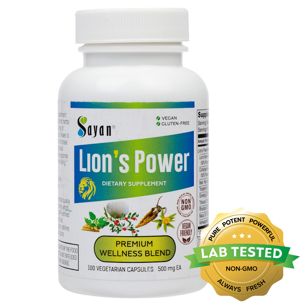 Lion's Power Herbal 100 Capsules – Versatile Mushroom Herb Blend
