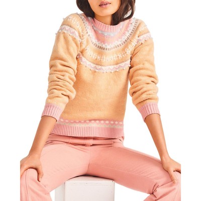 

LoveShackFancy Womens Crawley Orange Knit Sweater Crewneck Sweater  BHFO 7978, Burch grove