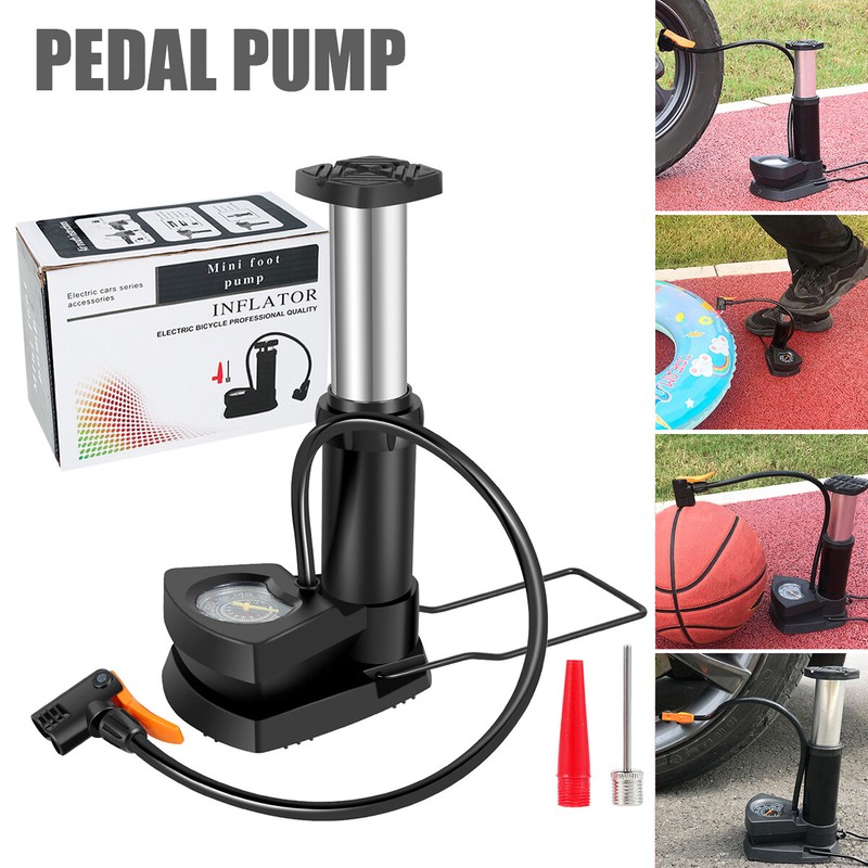 160PSI High Pressure Bike Pump Kit Mini Bike Floor Pump Portable Foot Air Pump ✻