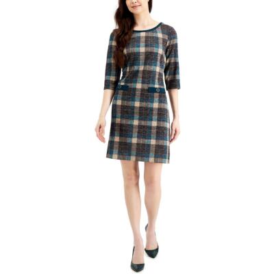Женское мини-платье-футляр в клетку Connected Apparel BHFO 3815