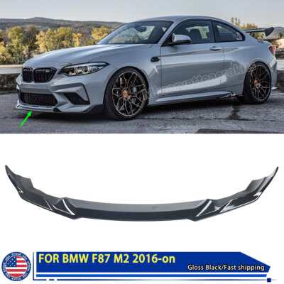 For 19-21 BMW F87 M2 Competition CS Style Front Bumper Lip Gloss Black Splitter