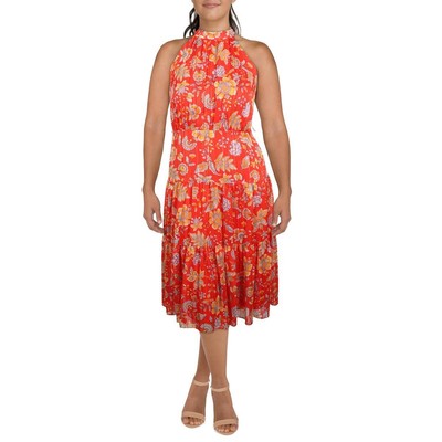 

Nanette Nanette Lepore Женское красное платье миди теленка с цветочным принтом  BHFO 1719, Red multi