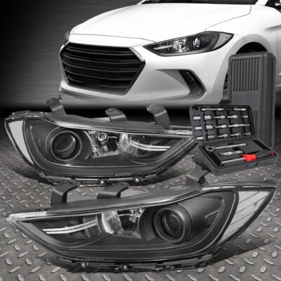 ДЛЯ 17-18 ELANTRA СЕДАН ЧЕРНЫЙ КОРПУС ПРОЗРАЧНАЯ УГЛОВАЯ ФАРА ПРОЕКТОРА + НАБОР ИНСТРУМЕНТОВ