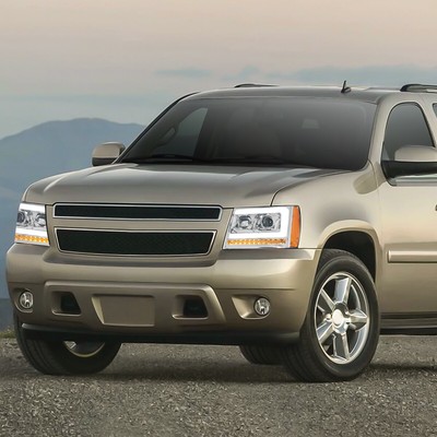 For 07-14 Tahoe/Suburban LED Sequential Signal Projector Headlight Chrome/Amber