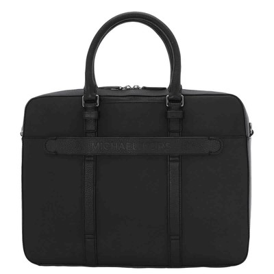 Pre-owned Michael Kors Black Crossgrain Leather Hudson Briefcase 33s2mhda6t-001