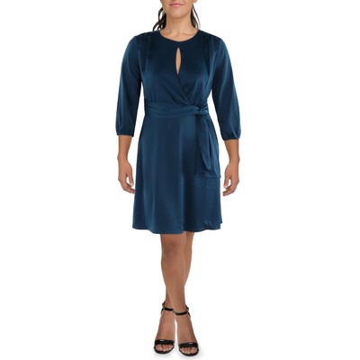 Женское зеленое атласное платье для коктейлей и вечеринок London Times 14 BHFO 9676