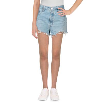 Джинсовые обрезанные шорты Levis Womens 501 Original на пуговицах с высокой посадкой BHFO 4246