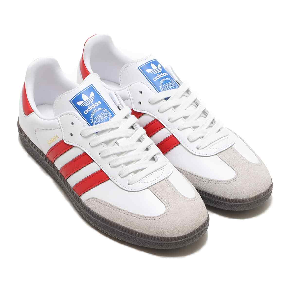 adidas Samba OG White Sneakers Red 3-Stripes Classic