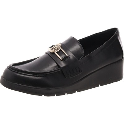 Anne Klein Womens Omari Black Wedge Loafers Shoes 7.5 Medium (B,M) BHFO 3365