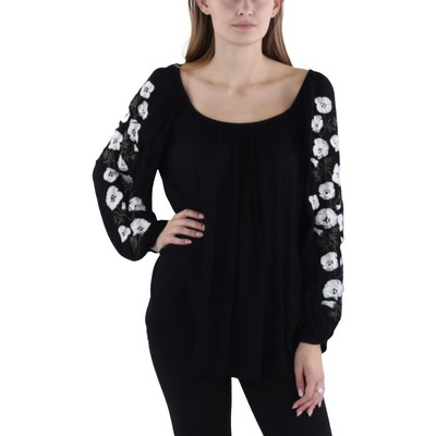 Женская черная блузка с цветочной вышивкой Karen Kane, L BHFO 5848