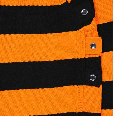 BURBERRY BURBERRY LADIES DEEP ORANGE STRIPED FISHERMAN TURTLENECK JUMPER, SIZE MEDIUM