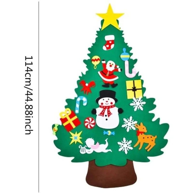 Feutre Arbre De NoÃ«L,44.8ft Sapin De Noel Enfant Avec 30 Ornements DÃ©Tachables C
